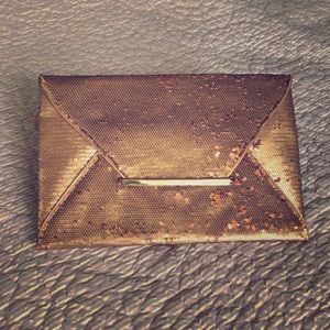 BCBGMAXAZRIA Rose Gold/Bronze Sequin Clutch